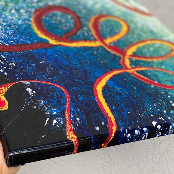 Acrylic and Resin pouring painting on canvas - Picture 8 of 8